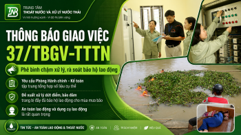 THÔNG BÁO GIAO VIỆC Số: 37/TBGV-TTTN: Về việc phê bình và yêu cầu khẩn trương rà soát, tổng hợp trang bị bảo hộ lao động, dụng cụ lao động phục vụ mùa mưa bão