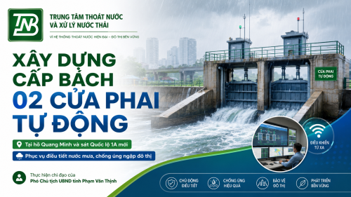 THÔNG BÁO GIAO VIỆC Số 46/TBGV-TTTN: Về việc tham mưu xây dựng cấp bách 02 cửa phai tự động phục vụ điều tiết nước mưa, chống úng ngập đô thị