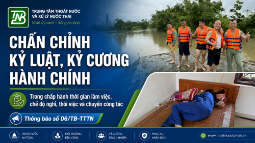 Trung tâm Thoát nước và Xử lý nước thải chấn chỉnh kỷ luật, kỷ cương hành chính trong chấp hành thời gian làm việc