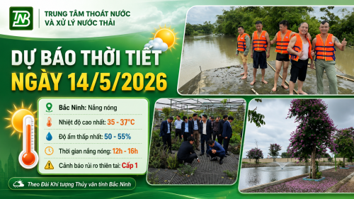 Dự báo thời tiết tỉnh Bắc Ninh ngày 14/5/2026: Tiếp tục nắng nóng, nhiệt độ cao nhất 35 - 37°C