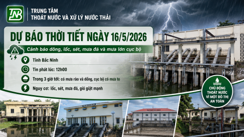 DỰ BÁO THỜI TIẾT NGÀY 16/5/2026 Cảnh báo dông, lốc, sét, mưa đá và mưa lớn cục bộ trên địa bàn tỉnh Bắc Ninh