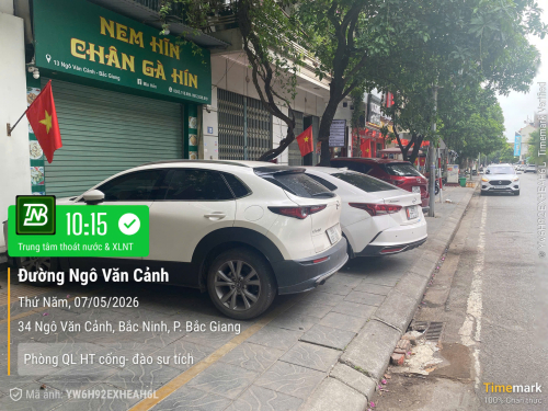 Kiểm tra hệ thống thoát nước trước đợt mưa lớn tại phường Bắc Giang ngày 07/5/2026