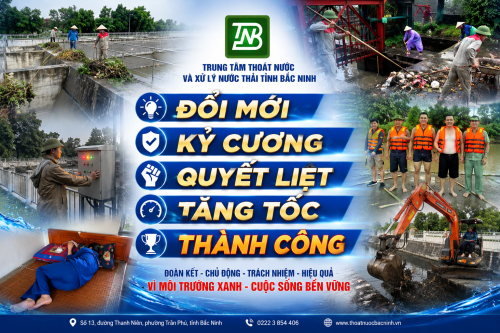 “Đổi mới - Kỷ cương - Quyết liệt - Tăng tốc - Thành công” Khí thế mới cho hành trình mới của Trung tâm Thoát nước và Xử lý nước thải tỉnh Bắc Ninh