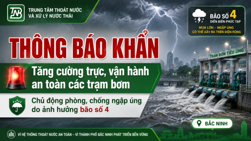 THÔNG BÁO KHẨN: TĂNG CƯỜNG TRỰC, VẬN HÀNH AN TOÀN CÁC TRẠM BƠM VÀ CHỦ ĐỘNG PHÒNG, CHỐNG NGẬP ÚNG DO ẢNH HƯỞNG BÃO SỐ 4